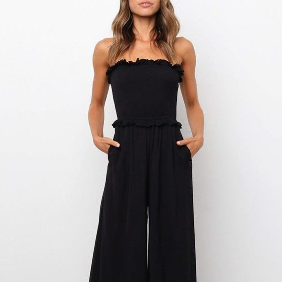 Women's Sleeveless Wide Leg Jumpsuit Casual Loose Fit