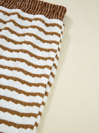 Sarah Express Women's Stripe Collared Top and Drawstring Pant Set