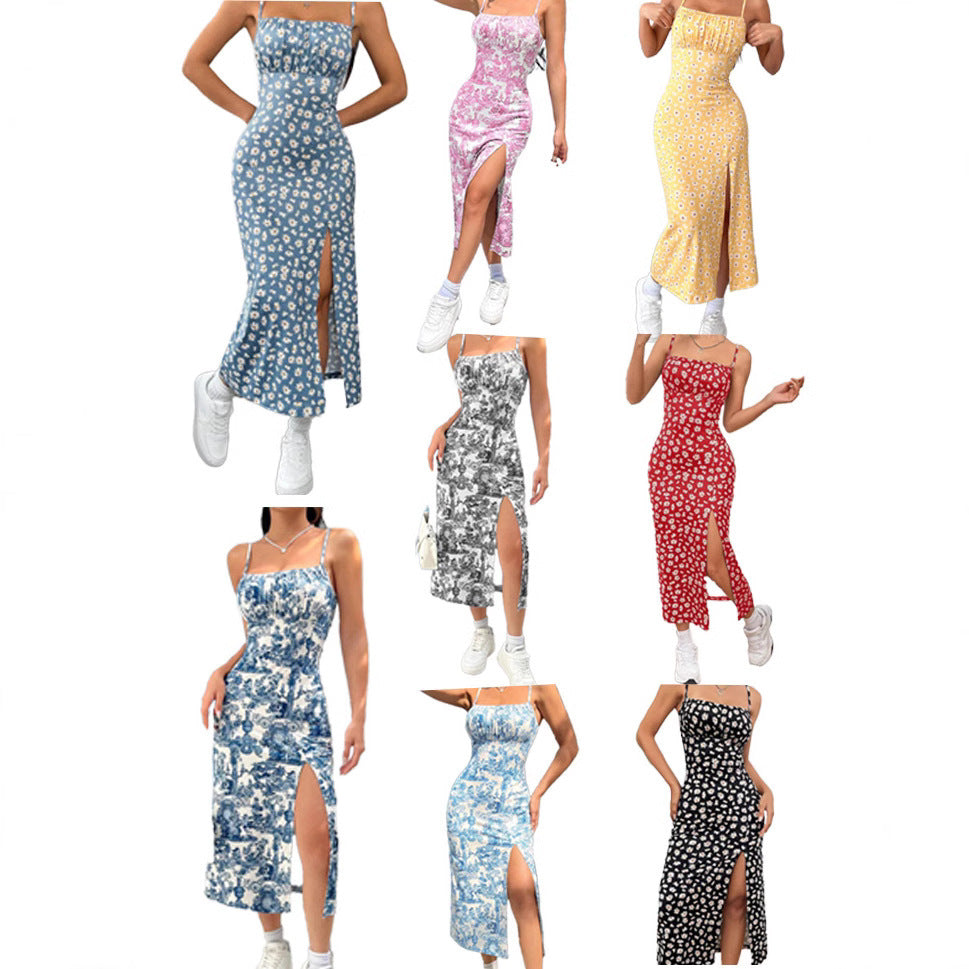 Floral Sunflower Maxi Dress Sleeveless Sheath