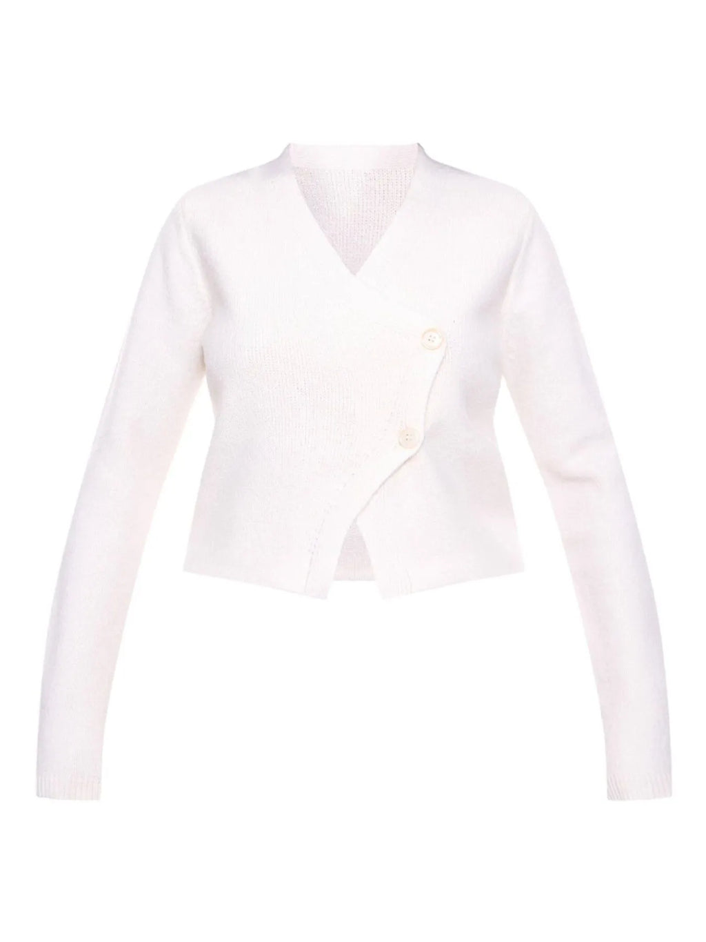 Sarah Express Women's Cropped V-Neck Button-Up Cardigan