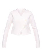 Sarah Express Women's Cropped V-Neck Button-Up Cardigan