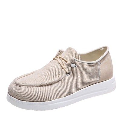 Sarah Express Women's Breathable Elastic Band Flat Shoes | Cloth Upper Round Toe Casual Walking Flats