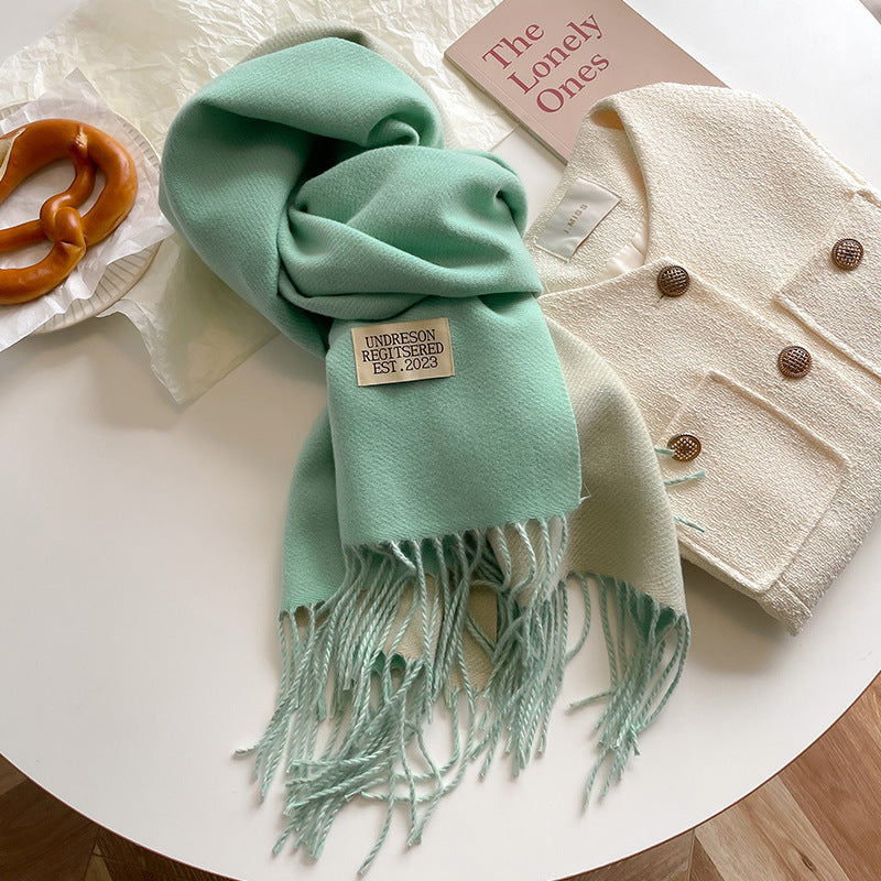 Women's Double-Sided Cashmere-Feel Scarf Winter Warm Oversized Wrap Fall Winter Casual
