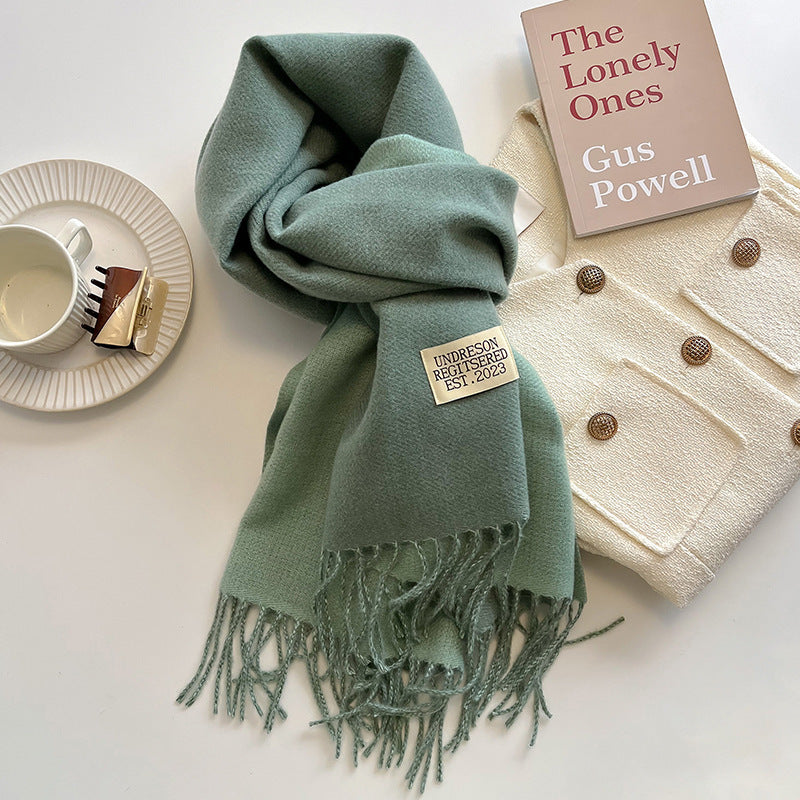 Women's Double-Sided Cashmere-Feel Scarf Winter Warm Oversized Wrap Fall Winter Casual
