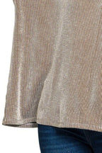 Sarah Express Women's Top Corded Rib Oversized Short Sleeve Casual Spring Summer