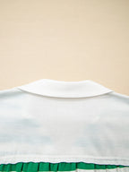 Sarah Express Women's Stripe Colorblock Collared V Neck Cropped Top