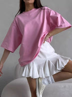 Sarah Express Women's Round Neck Half Sleeve Oversized T-Shirt