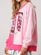 Sarah Express Women's Sequin Color Block Sweatshirt