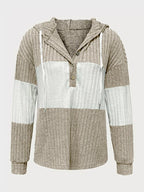 Sarah Express Women's Color Block Drawstring Long Sleeve Hoodie