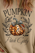 Sarah Express Women's Plus Size Pumpkin Graphic Long Sleeve Sweatshirt