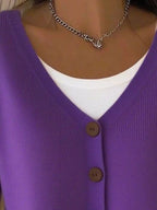 Sarah Express Women's V-Neck Button-Down Knit Cardigan Plus Size