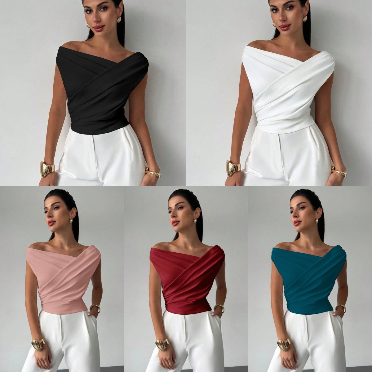 Sleeveless Solid Color Tank Top Women's Casual Work Tee