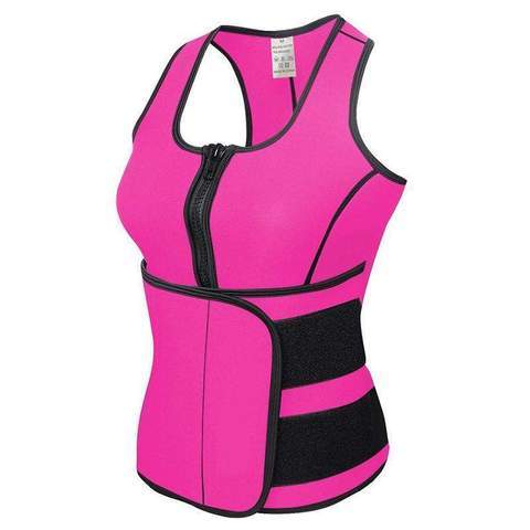 Women's Neoprene Body Sculpting Waist Trainer Vest Zipper Front Sports Waistcoat