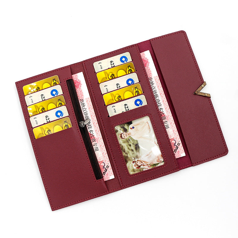 Sarah Express Long Wallet | PU Leather Multi-Card Organizer
