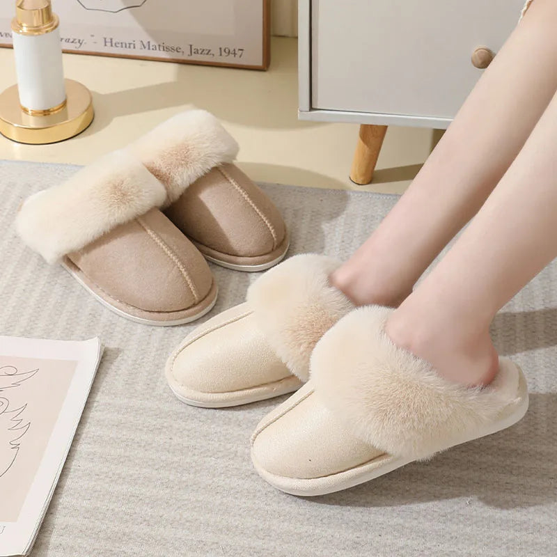 Sarah Express Plush Fur Slippers - Warm Non-Slip Indoor House Shoes