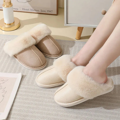 Sarah Express Plush Fur Slippers - Warm Non-Slip Indoor House Shoes
