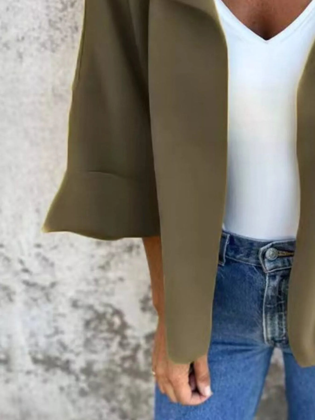 Sarah Express Women's Open Front 3/4 Sleeve Casual Cardigan Plus Size