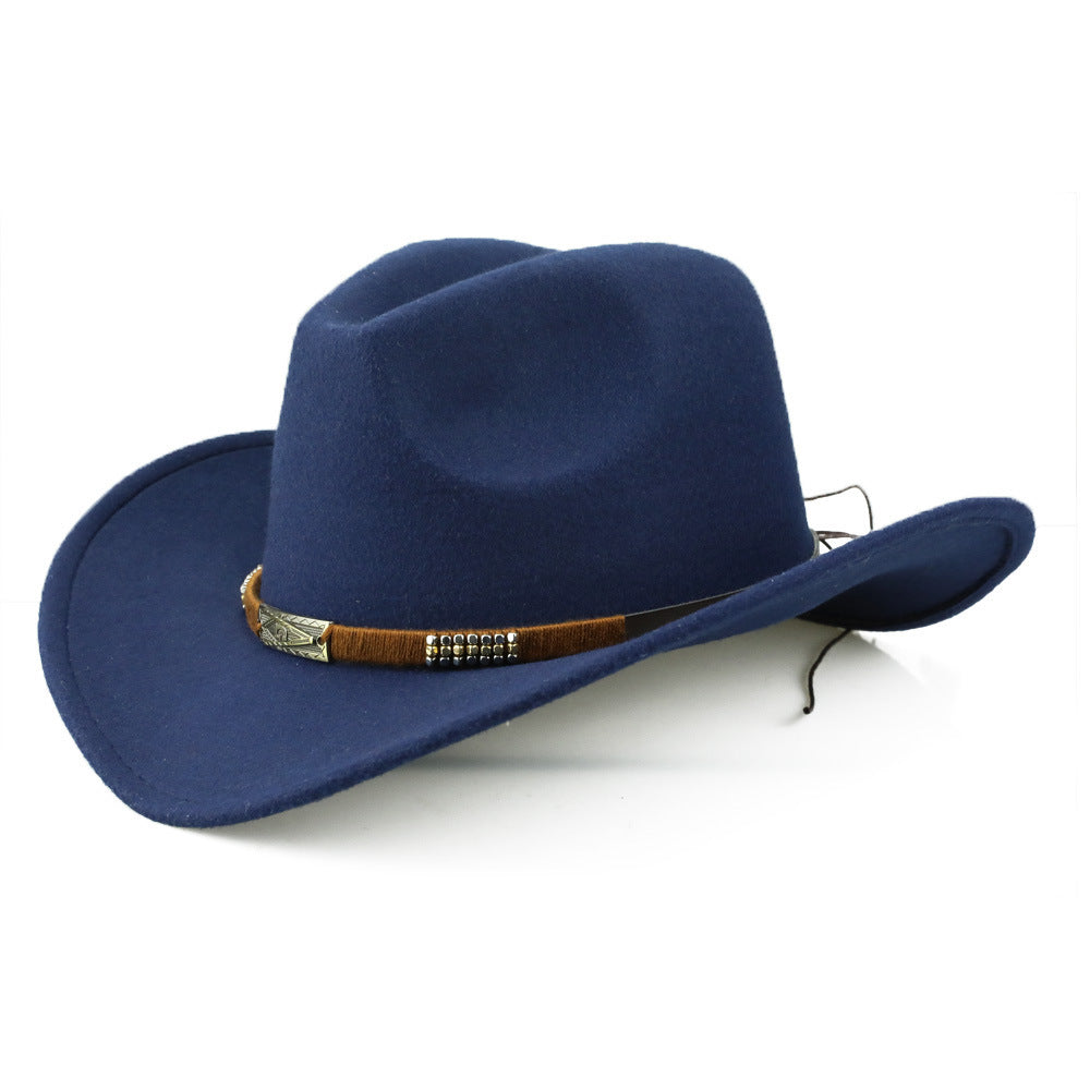Women's Wool Felt Cowboy Hat Wide Brim Western