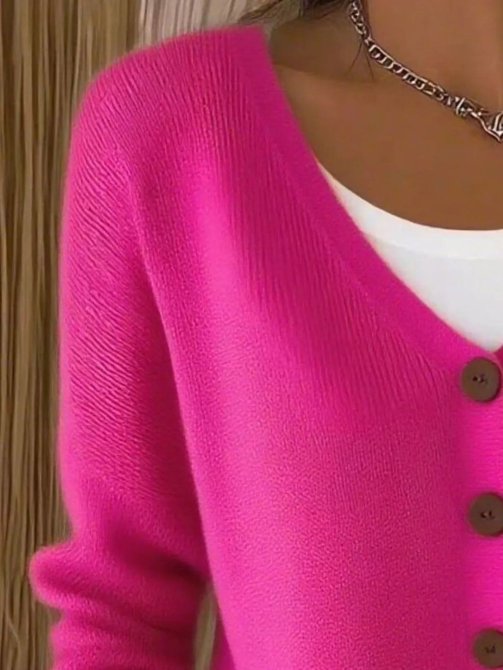 Sarah Express Women's V-Neck Button-Down Knit Cardigan Plus Size