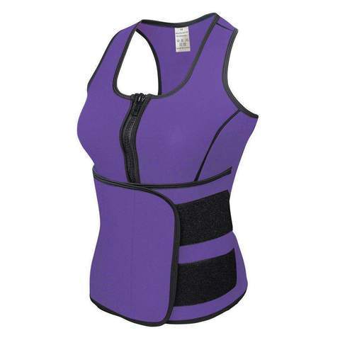 Women's Neoprene Body Sculpting Waist Trainer Vest Zipper Front Sports Waistcoat