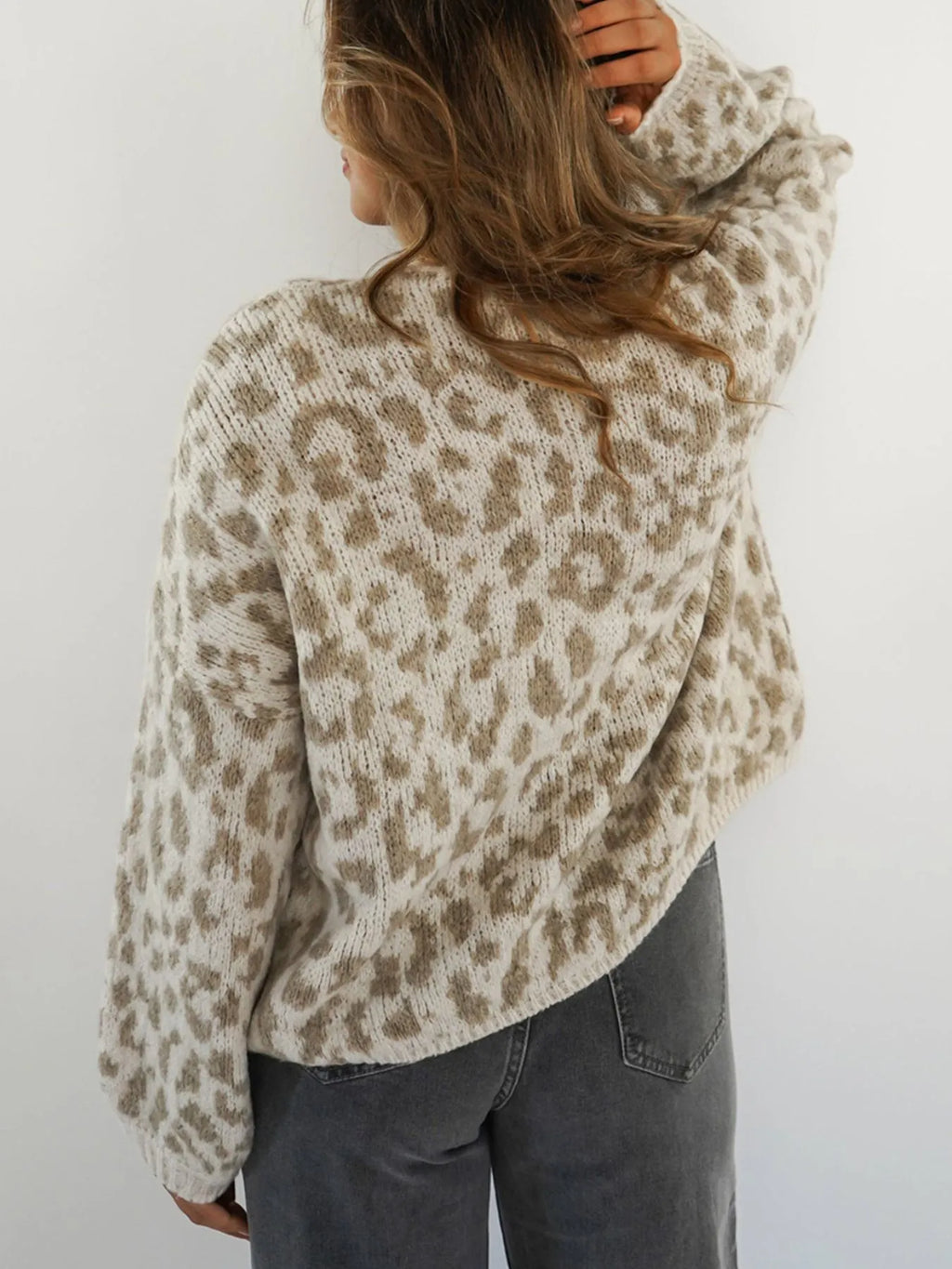 Sarah Express Women's Leopard Tie Front Cardigan