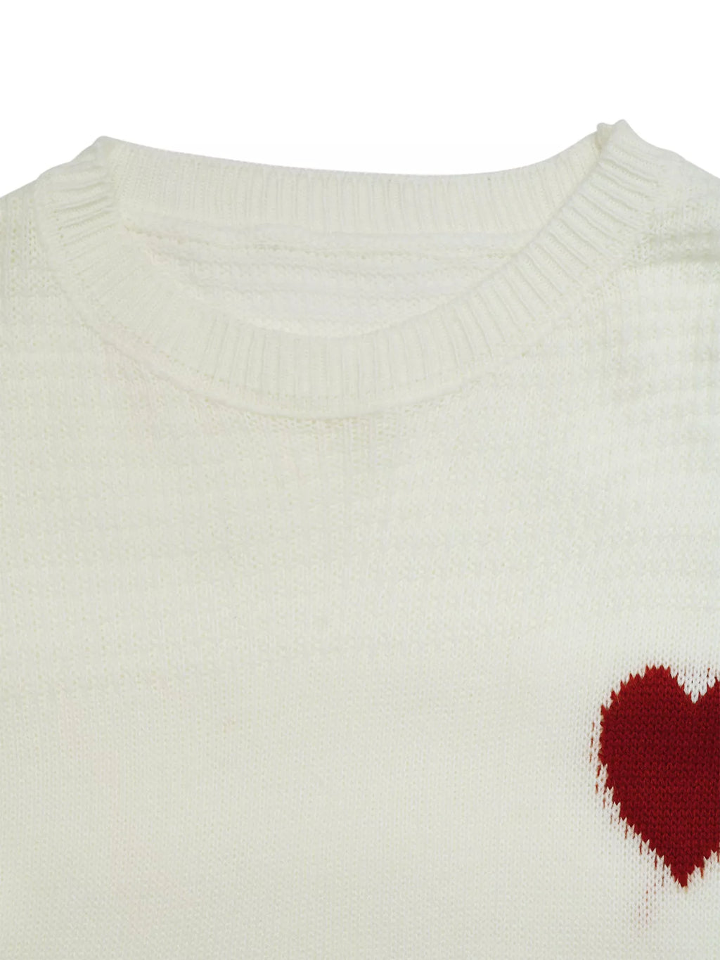 Sarah Express Women's Heart Pattern Dropped Shoulder Sweater