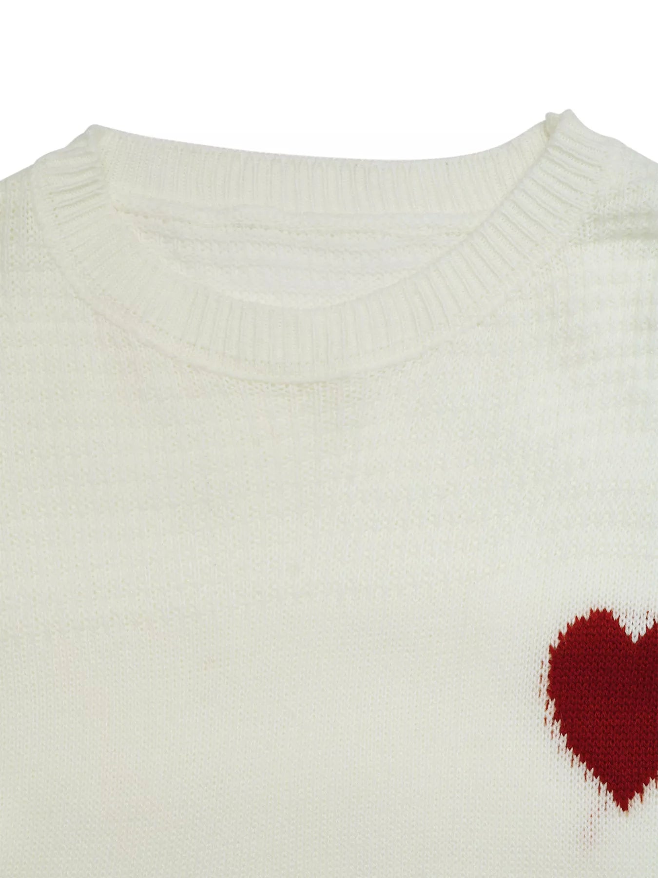 Sarah Express Women's Heart Pattern Dropped Shoulder Sweater