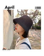 Women's Straw Beach Hat Sun Protection Bucket Hat Breathable Dome Crown Summer Accessory