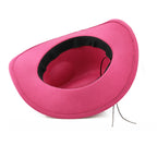 Women's Wool Felt Cowboy Hat Wide Brim Western