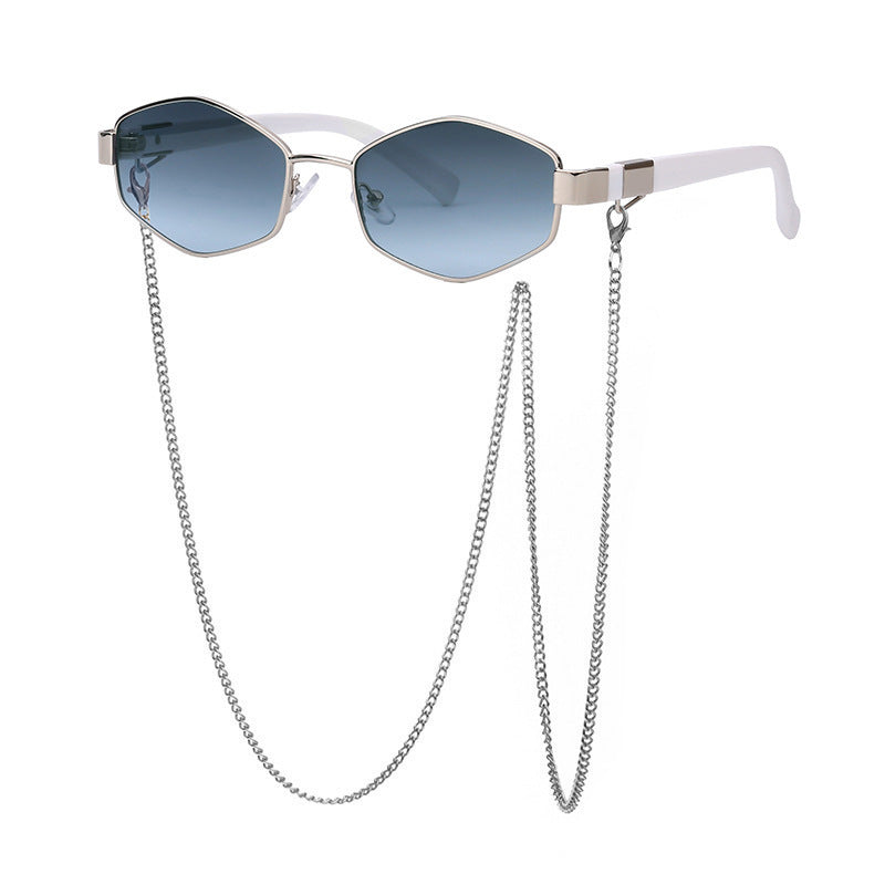 Women's Chain Detail Korean Style Sunglasses UV400 Protection