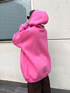 Women's Hooded Sweater Boyfriend Style Polar Fleece Loose Fit Pullover with Pockets