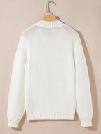 Sarah Express Women's Embroidered Bow Boots Graphic Drop Shoulder Sweater