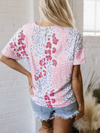 Sarah Express Women's Leopard Print V-Neck Casual Blouse