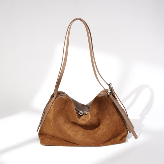 Sarah Express Large Capacity Genuine Leather Boston Tote Bag