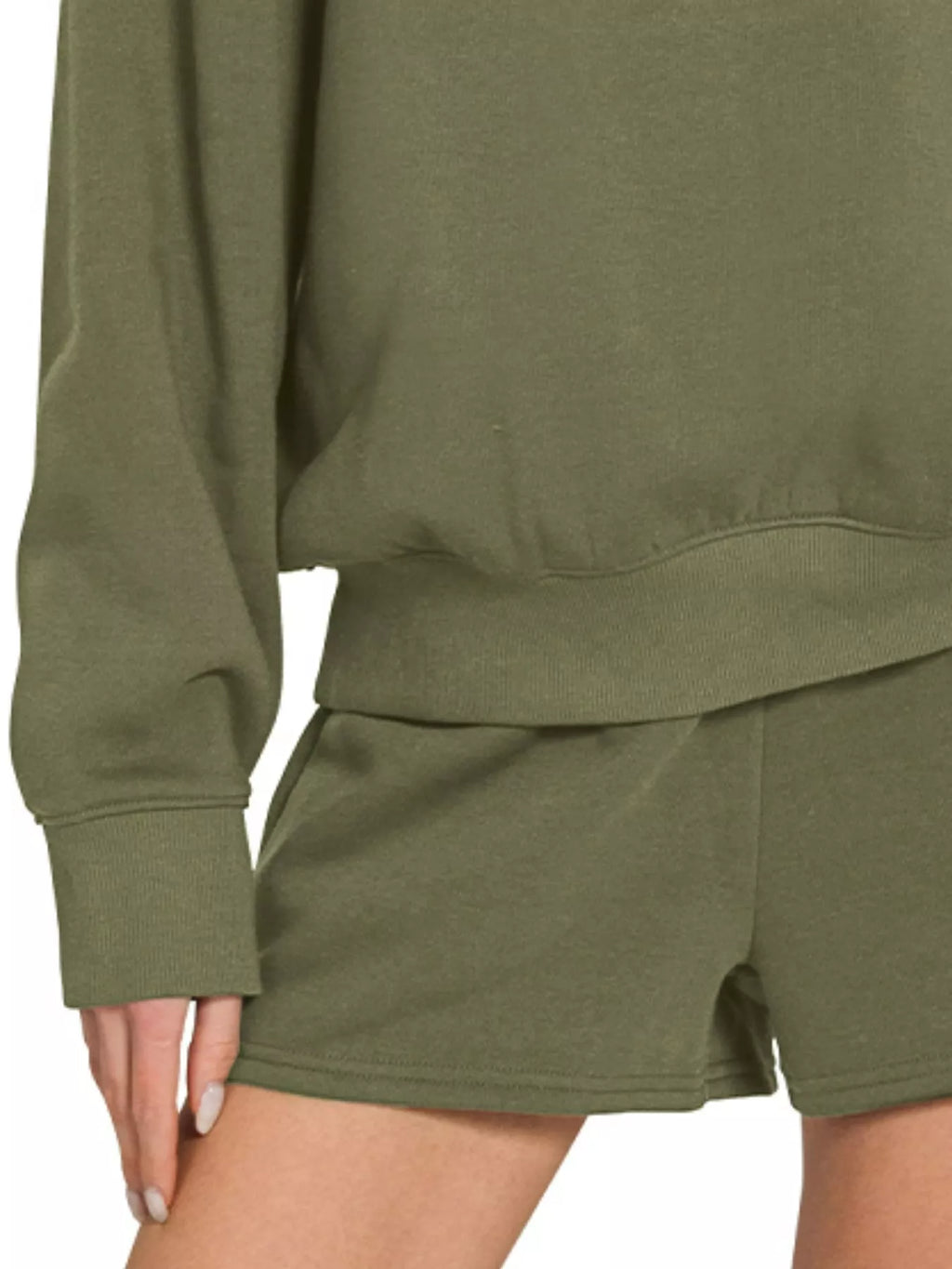 Fleece Long Sleeve Sweatshirts & Shorts Set