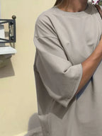 Sarah Express Women's Round Neck Half Sleeve Oversized T-Shirt