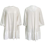 Women's Puff Sleeve Midi Dress Loose Fit