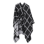 Women's Gingham Check Warm Scarf - Oversized Plaid Shawl Fall Winter Accessory