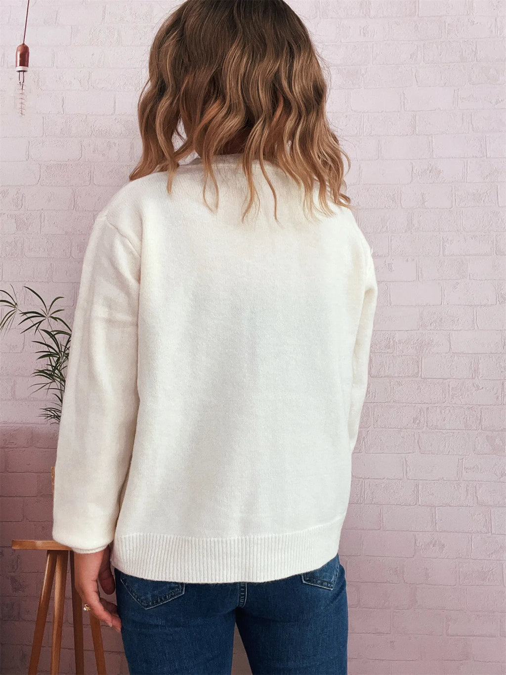 Sarah Express Women's Flower Button Up Long Sleeve Cardigan