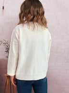 Sarah Express Women's Flower Button Up Long Sleeve Cardigan