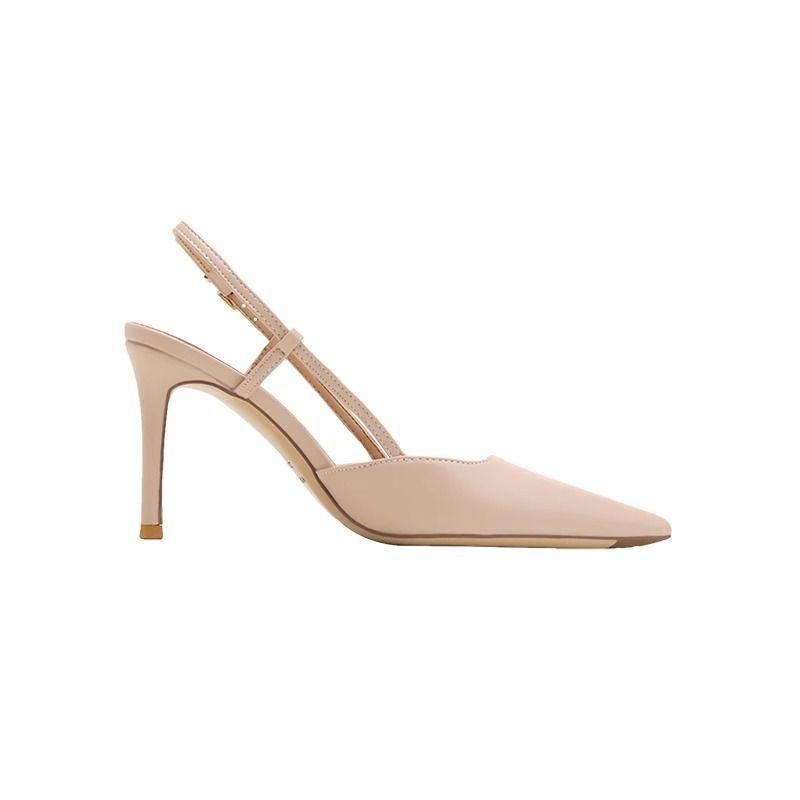 Sarah Express Women's Pointed-Toe Stiletto Ankle-Strap Heels | PU Upper Buckle Sandals