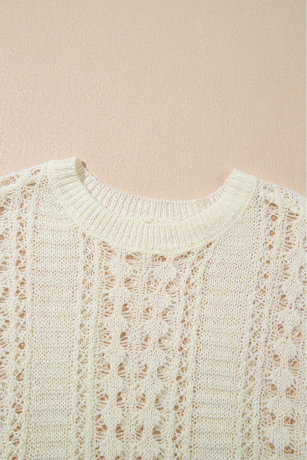 Sarah Express Women's Hollow Out Drop Shoulder Sweater