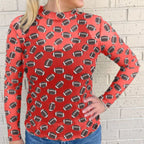 Women's Rugby Mesh Sheer Long Sleeve Top