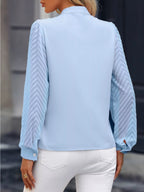 Sarah Express Women's Notched Long Sleeve Blouse