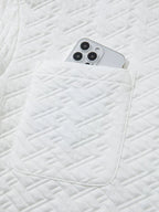 Sarah Express Women's Textured Johnny Collar Sweatshirt