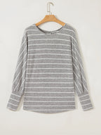 Sarah Express Women's Stripe Dolman Sleeve Drop Shoulder Top