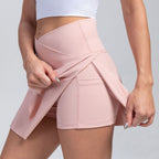 Women's Yoga Skort Athletic Shorts with Skirt Overlay Moisture-Wicking Active Wear