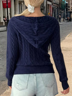 Sarah Express Women's Cozy Cable-Knit Zip-Up Cardigan