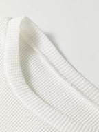 Sarah Express Women's Rounded Neck Waffle Long Sleeve Top