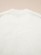 Sarah Express Women's Embroidered Bow Boots Graphic Drop Shoulder Sweater